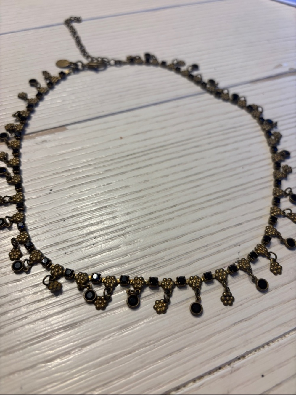 Sorrelli Antique Brass Black Accent Choker Necklace